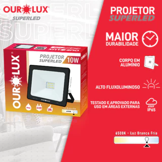 Refletor Led 10w/20w/30w/50w/100w/150w Iluminação 6.500k/3000k IP65 Ourolux