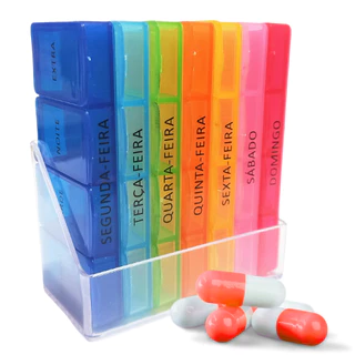 Porta Comprimidos Organizador Semanal Caixa Remédio Vitamina