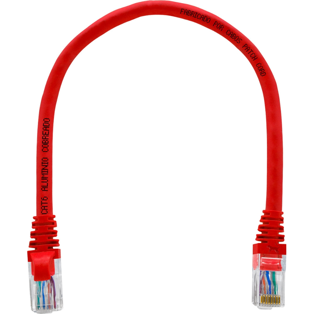 Cabo Patch Cord Cat6 Pequeno 30cm Vermelho