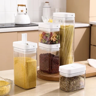 500ml/800ml Kit 3 Frasco de armazenamento Acrílico doméstico selado à prova de umidade e vazamento, à prova de poeira de alta qualidade, caixa de grande capacidade para preservação de alimentos, temperos e caixa de armazenamento de cereais. BC-87/BC-88