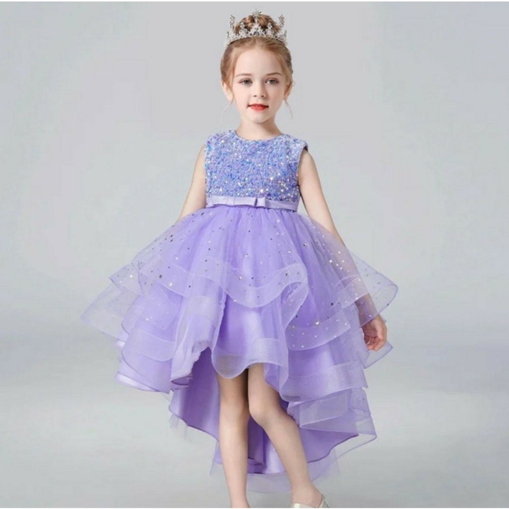 Vestido infantil menina de festa luxo lavanda brilho (b) | Shopee Brasil