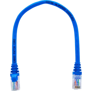 Cabo De Rede Pequeno Patch Cord CAT5e CCA Rj45 Utp Azul Tamanho 20cm