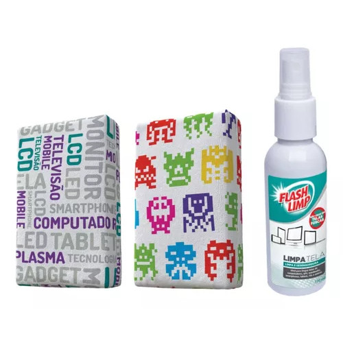 Kit Limpa Telas Notebook Computador Celular iPhone Flashlimp