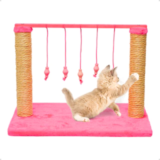 Brinquedo Arranhador Anti Stress Para Gatos Varal Interativo Sisal E Madeira - Petliz