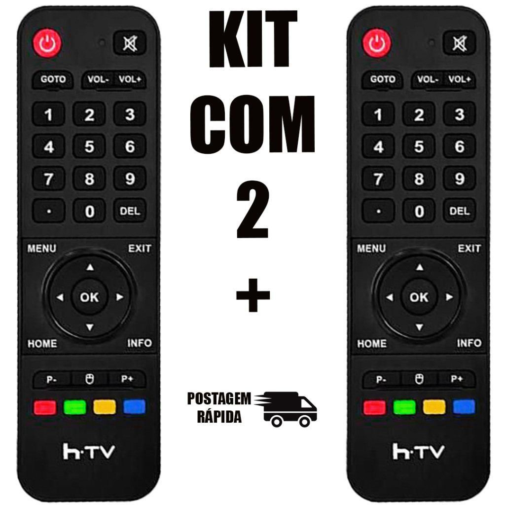 Kit com 2 Controle Remoto para Receptor HTV, HTV 3, HTV 5 e HTV 6 ...