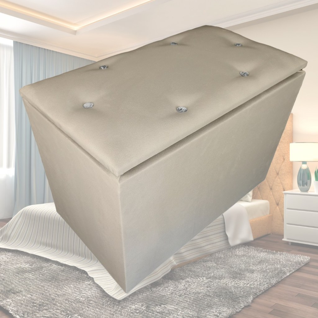 Puff Organizador de calçados baú para quarto decoração, caixa organizadora