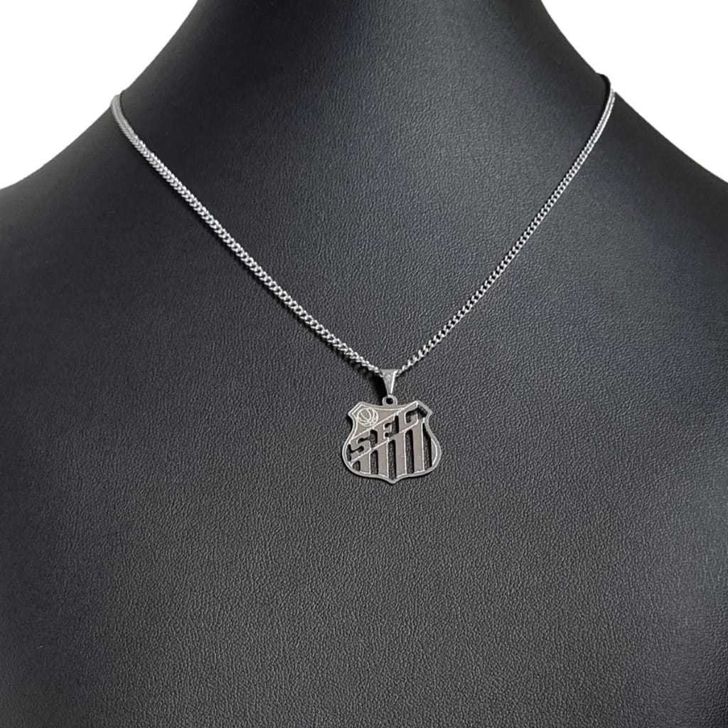 Colar do Santos Time de Futebol Aço Inox Corrente Não Fica Preto Masculino Feminino