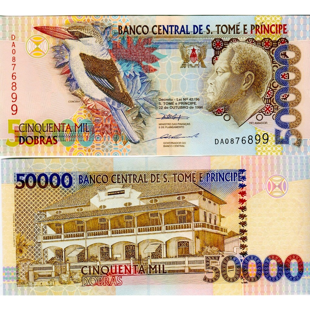 CEDULA DE SÃO TOMÉ E PRINCIPE FE. 50000 DOBRAS AFRICA 2013 - LINDA