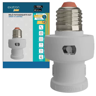 Fotosoquete Fotocélula Relé Iluminação Acende a Lâmpada Ao Escurecer Soquete E27 smart X Control Inteligente Exatron bocal com sensor
