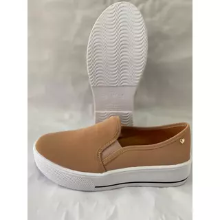 Tênis Feminino Slip on Casual Confortável Com Detalhe Lateral Moda Outono Inverno Para Seu Dia a Dia