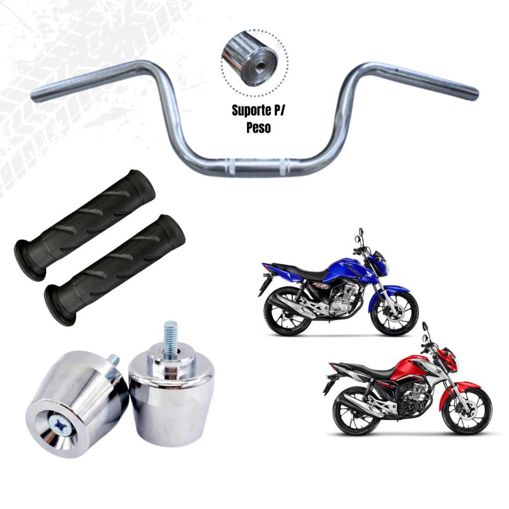Kit Guidão Cargo Cg 160 Titan Fan Start Mix com Manopla + Peso | Shopee ...