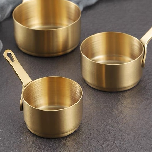 LUWAVE. Mini Panela De Molho De Aço Inoxidável 100ml Panela Dourado