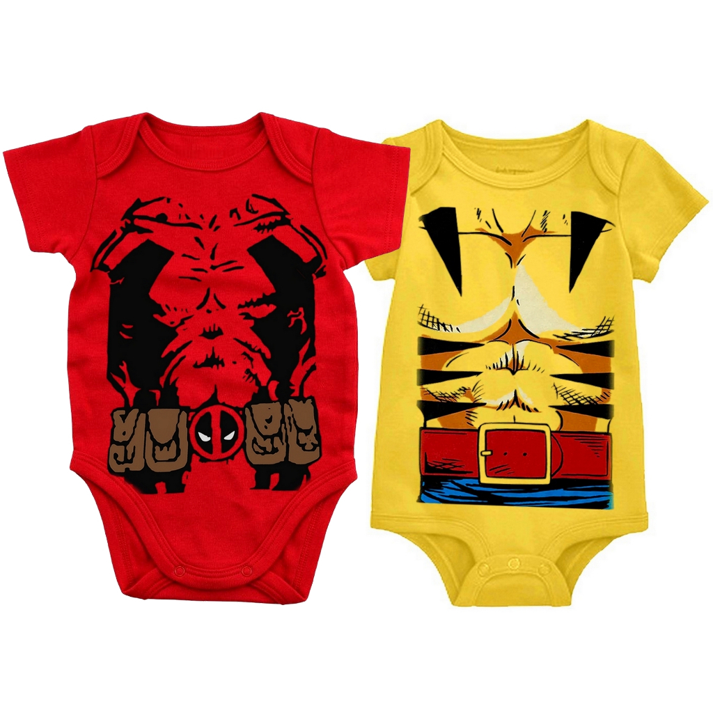 Body Bébé Logo Deadpool - 100% Coton Bio Imprimé Fun