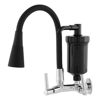 Torneira Cone com Filtro Preto - De Parede - Para Cozinha Alta Qualidade Inox