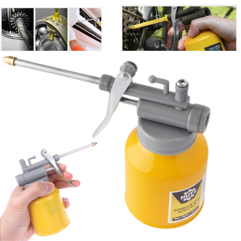 Bomba Almotolia de Óleo Para Lubrificar Manual Engraxar Mecânica Bicicleta Lubrificação 250 ML