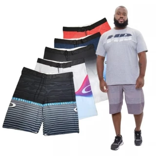 kit 2 bermuda masculina tactel plus size tamanho g1, g2, g3, g4, g5, g6 pano molinho elastano praia moda praia