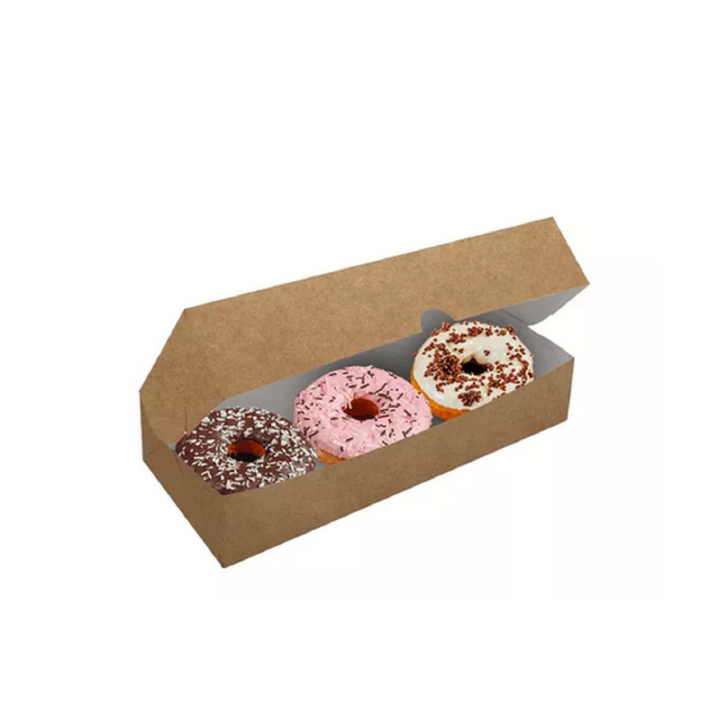 50 Caixinha - Embalagem Para Donuts P/ 3 Unidade Lisa