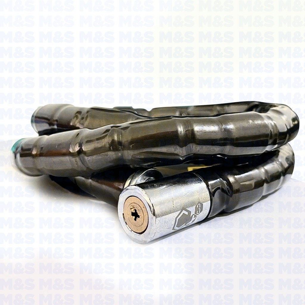 Trava Anti Furto Articulada Cadeado Moto Estepe 1,50 X 22mm Chave Tetra