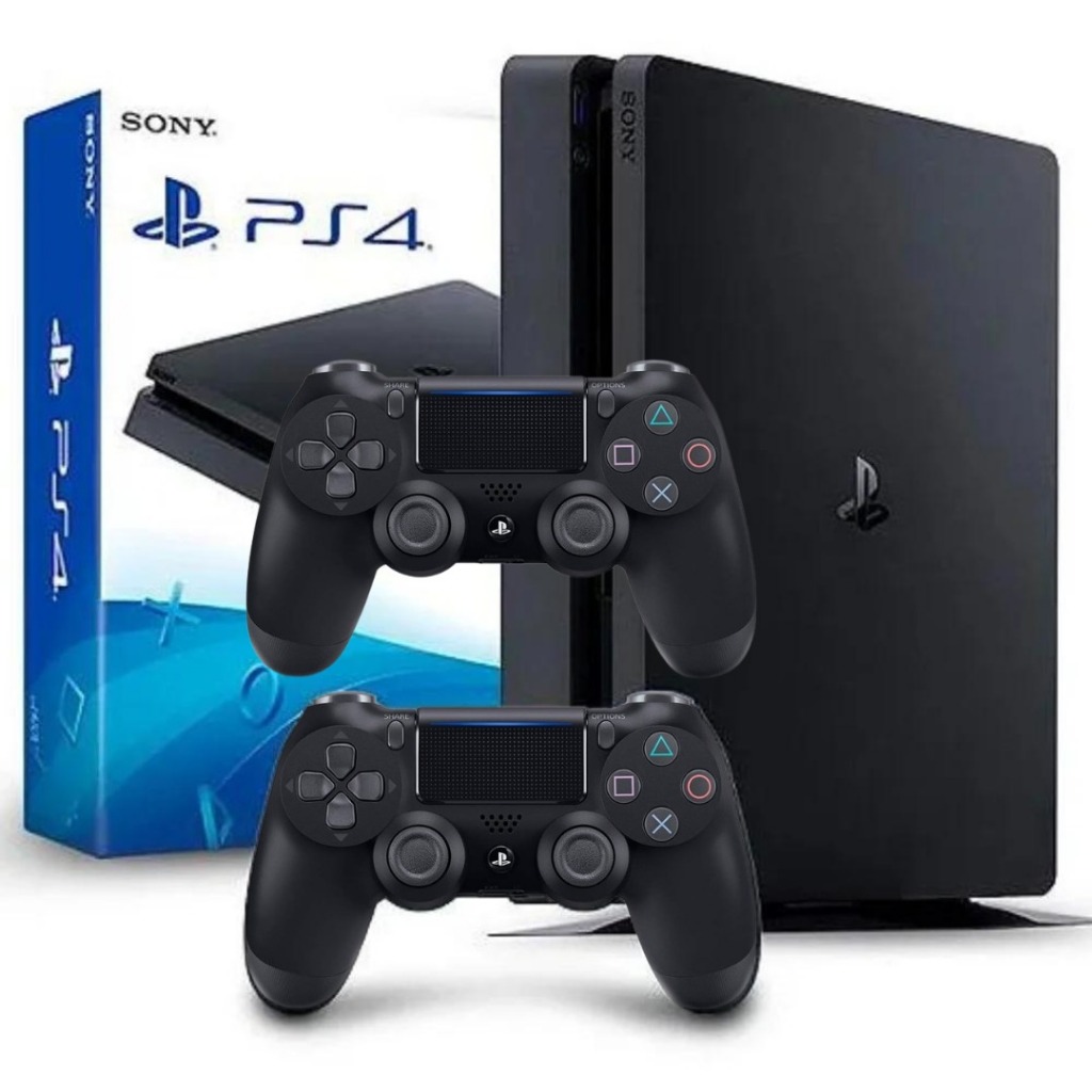 Playstation 4 - Video game Ps4 500gb com 2 controles + jogo Original - Semi novo