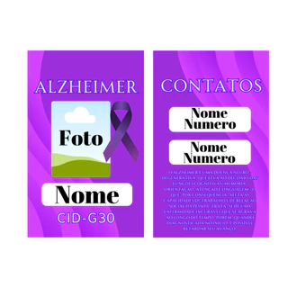 Crachá Personalizado Identificação Alzheimer