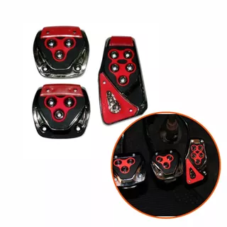 Pedaleiras Esportivas Automotiva Carro Vermelha Azul Preta Rosa Pedal Tuning Kit 3 Peças em Oferta na Shopee