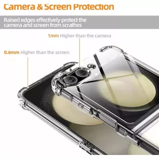 Capa transparente Antipacto com borda flexível Basica mole para Samsung Z flip 3 Z flip 4 Z flip 5