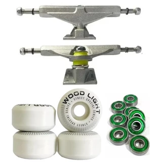 Truck Skate 139 + Roda Wood Light 53mm 99a + Rolamento Abec9 Melhor preço