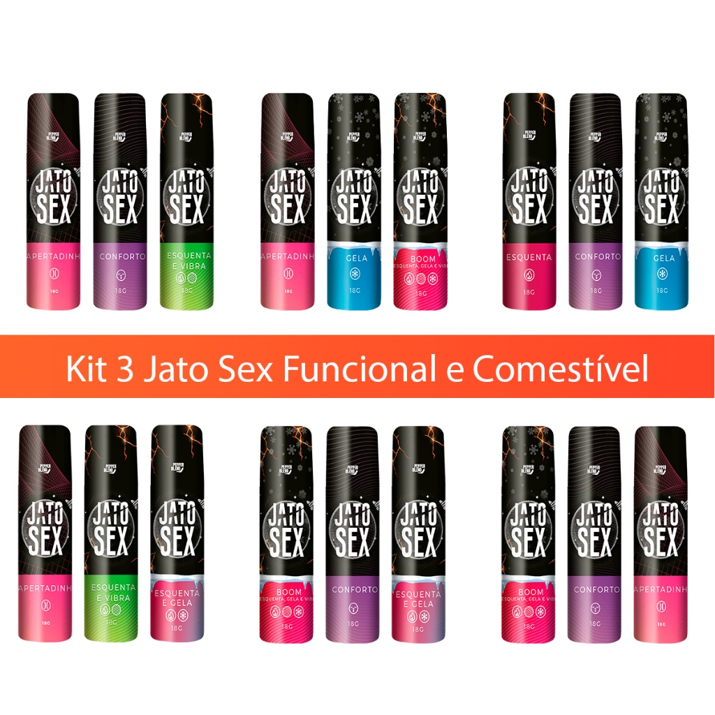 Kit Sexshop 3 Jato Sex Géis Funcionais Lubrificantes Íntimos Produtos Eróticos Adstringente Excitante Comestível Retardante