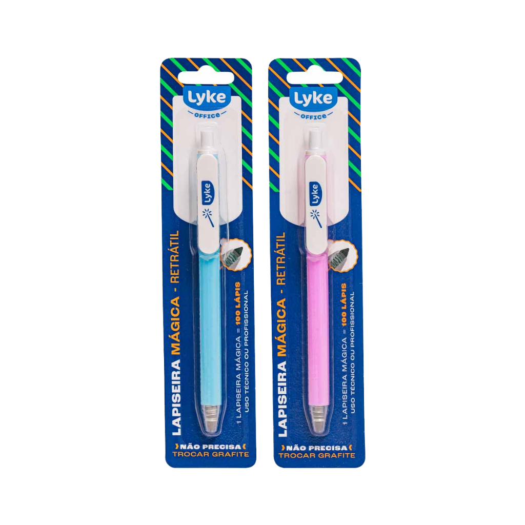 Lapiseira Eterna Mágica Retrátil Azul / Rosa - Lyke