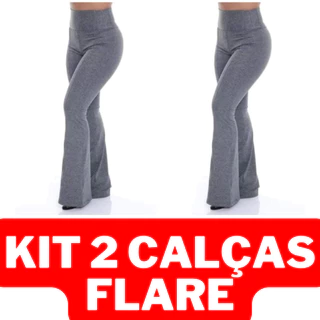 KIT 2 CALÇAS LEGGING FLARE BAILARINA EM SUPLEX