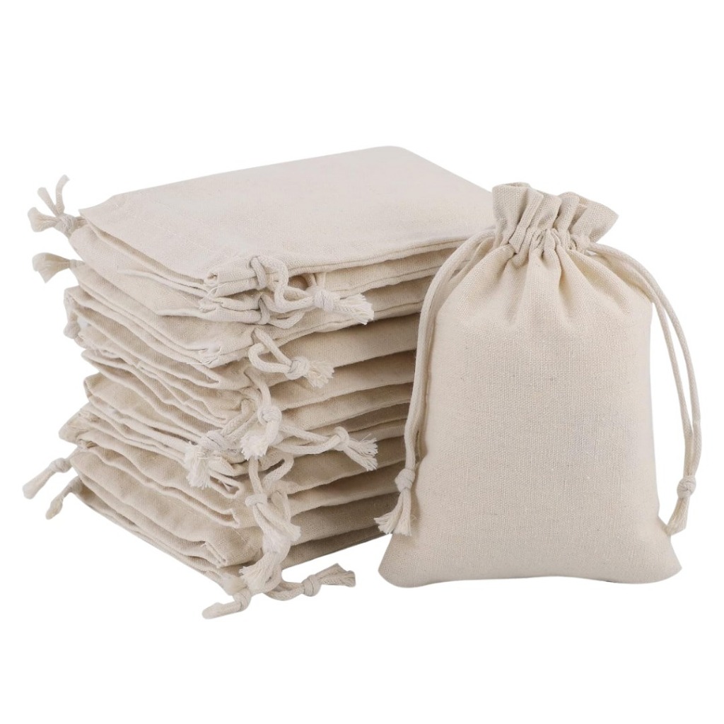 Kit 10 Unidades Saco Juta Algodão Crú Claro 5x7