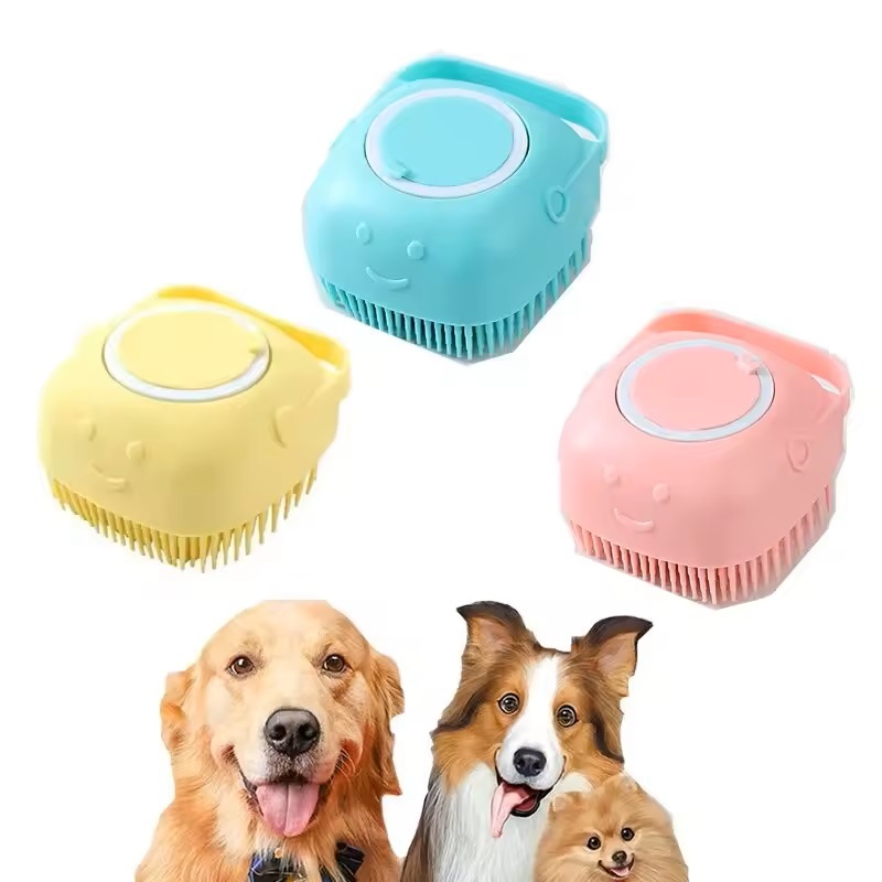 ESCOVA BUCHA QUADRADA PARA BANHO MODELO SILICONE COM DISPENSER PARA SHAMPOO