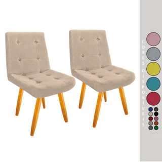 Kit 2 Poltrona Cadeira Eames Pés Palito Estofada Sala Consultório Escritório Aninha Decor