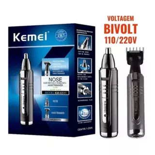 Maquina Acabamento Barba e/ou Cabelo Removedor de Pelos no Nariz Orelha 2 em 1 Kemei Original /// KM-6511(RECARREGÁVEL) 2 em 1 / KM-6512 (PILHA) Apenas Nariz LEIA A DESCRIÇÃO!!!!