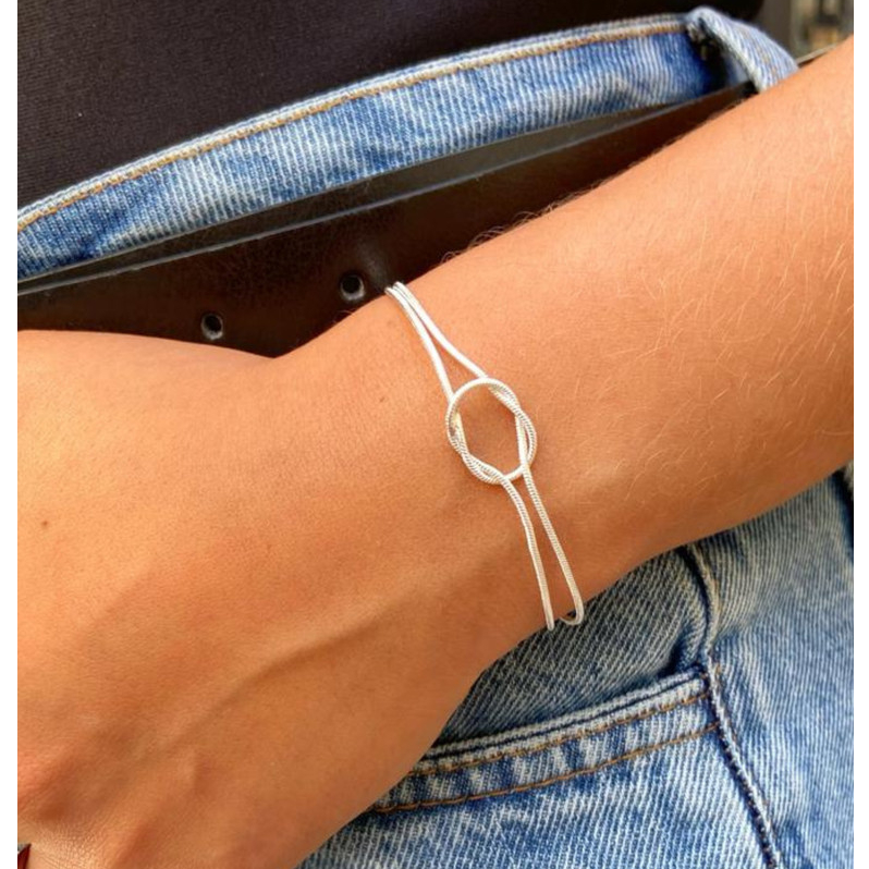 Pulseira Feminina Nó de Nózinho Folheada a Prata 925