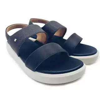 Sandalia Usaflex Plataforma em Couro com Ajuste Elástico em Oferta na Shopee