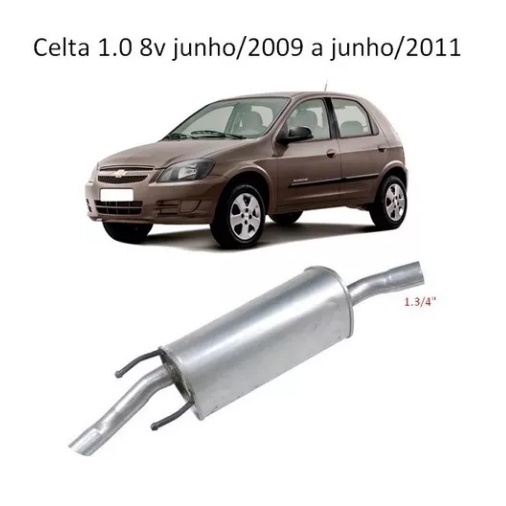 Escapamento Silencioso Traseiro Celta 1.0 8v 2009 2010 2011 Tuper 10738 ...