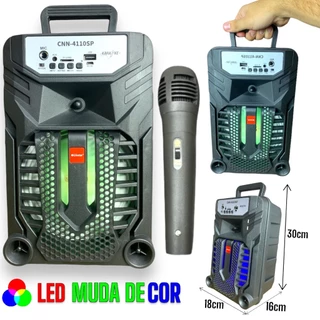 Caixa de Som MP3 1000W C/ Led Alto Falante Grande Entrada P10 Instrumento ou Microfone em Oferta na Shopee