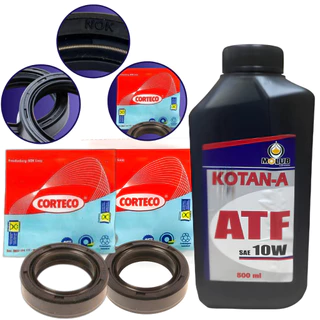 Retentor Bengala Suspensao Garfo Original Corteco (Par) + Oleo Hidraulico Atf 500ml Titan Fan Start Nxr Bros 150 160 (2004 a 2024)