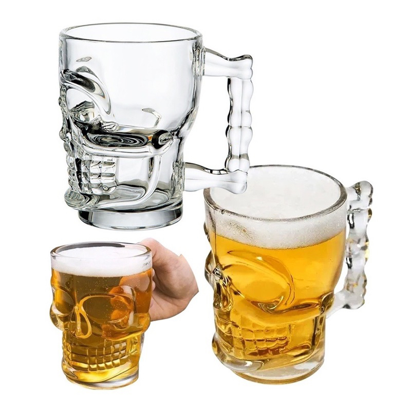 Kit C/2 Peças Caneca Para Chopp Caveira 450ml
