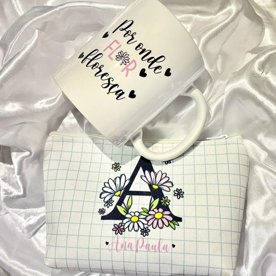 Caneca e Necessaire Personalizada com Nome para presente