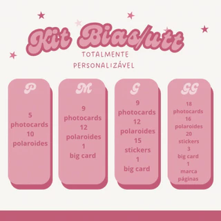 KIT KPOP TOTALMENTE PERSONALIZÁVEL COM PHOTOCARDS POLAROIDES MARCA PÁGINAS BIG CARD E STICKERS