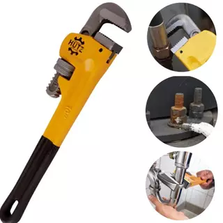 Chave de Tubo Grifo 10" Polegadas Heavy Duty - Profissional Hidraulico Cano Tubos Inglesa Ajustável