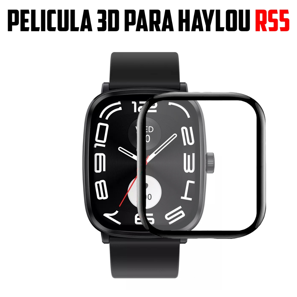 Pelicula 3D para Smartwatch Haylou RS5 super resistente pelicula com borda 3d