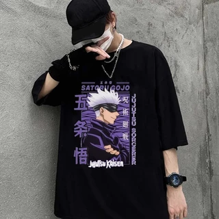 Camiseta De Algodão Jujutsu Kaisen Anime Algodão T-shirt Gojo Satoru, alta qualidade