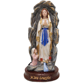Imagem de Nossa Senhora de Lourdes na gruta 14cm resina