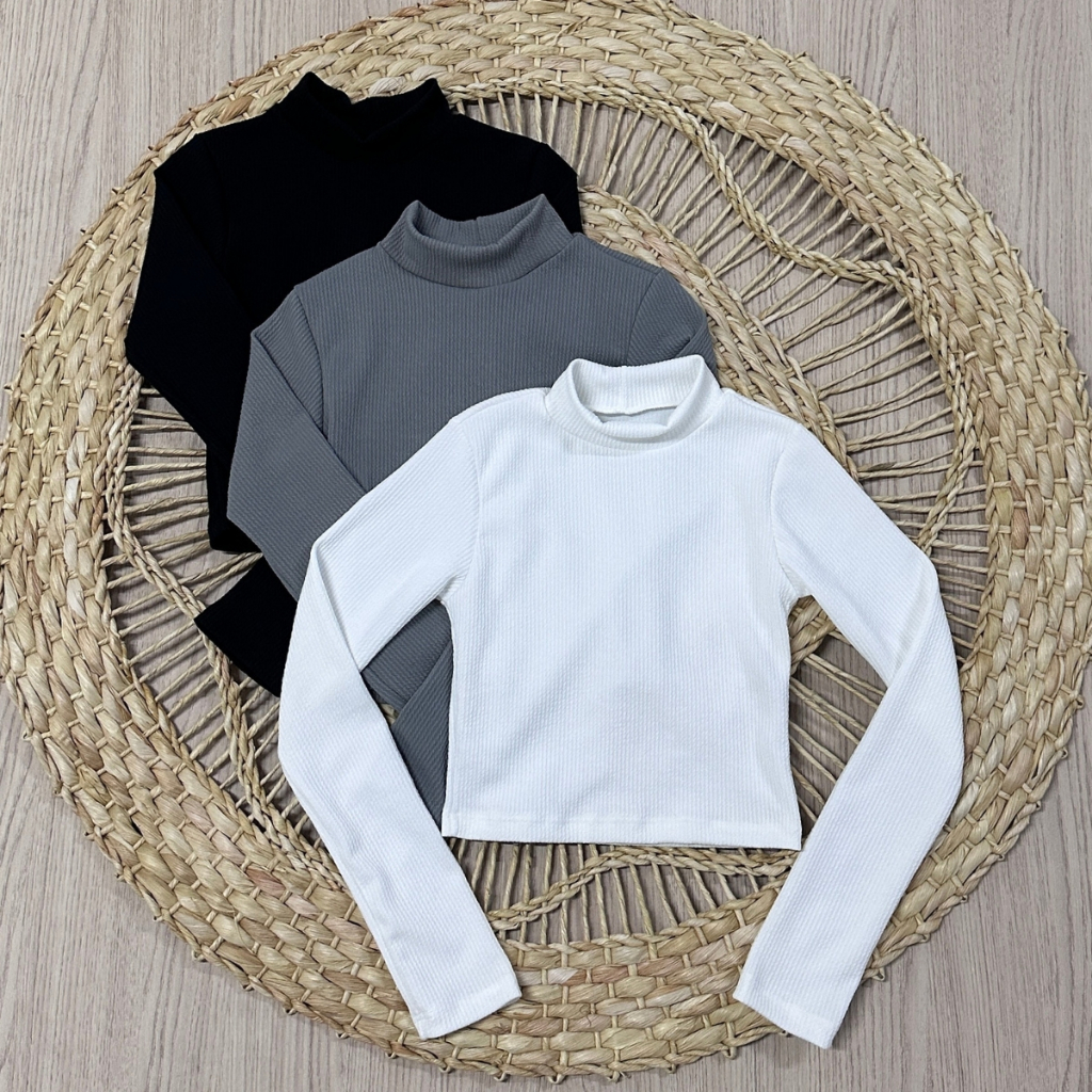 Kit 3 Blusinhas Cropped Manga longa AnaRuga