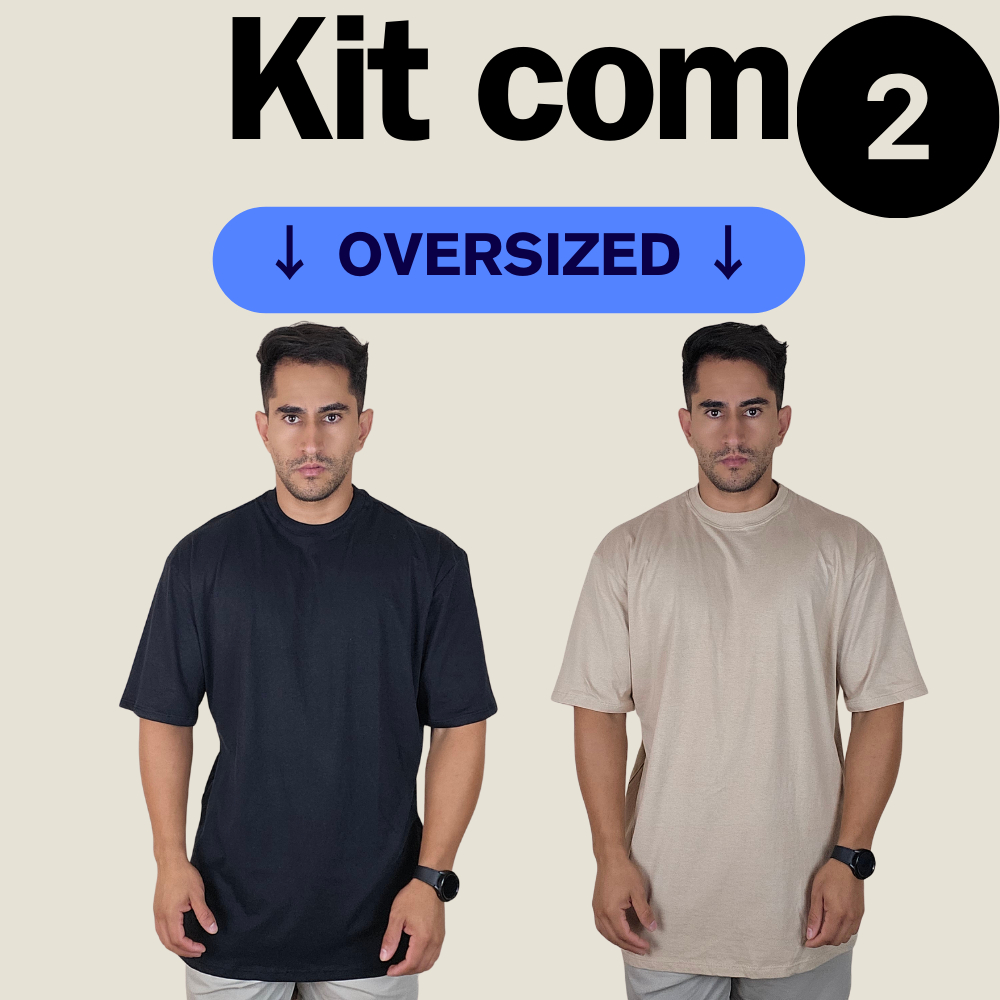 kIT 2 Camiseta Oversized Masculina Streetwear