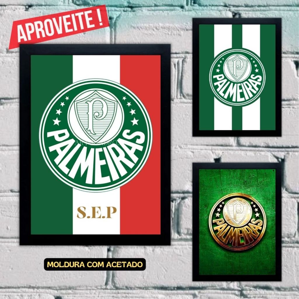 QUADRO DECORAIVO - PALMEIRAS, VÁRIAS OPÇÕES, DECORAÇÃO DE FUTEBOL ...