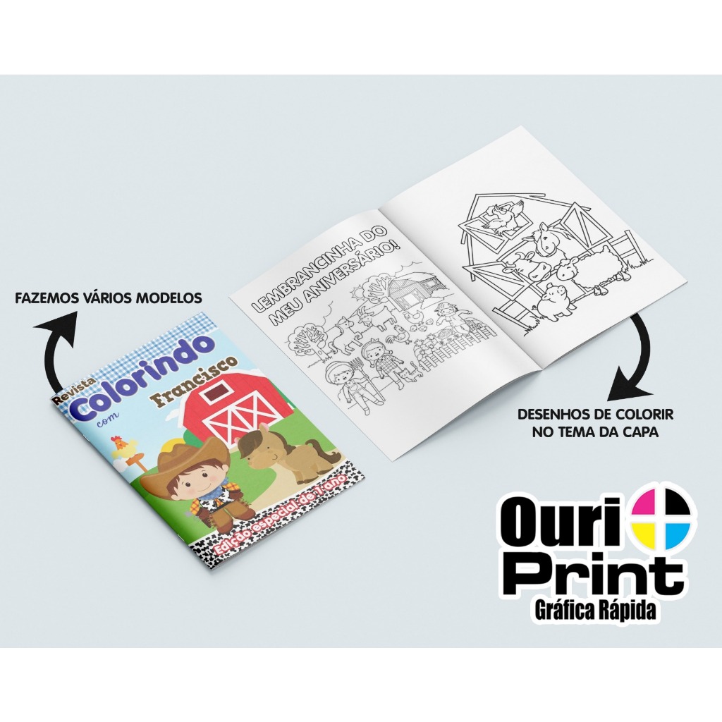 20 Livrinhos de colorir personalizado com 8 desenhos no mesmo tema da ...